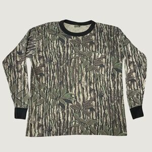Vintage Realtree Long Sleeve Camo Pocket Tee Camouflage Single Stitch USA Men XL